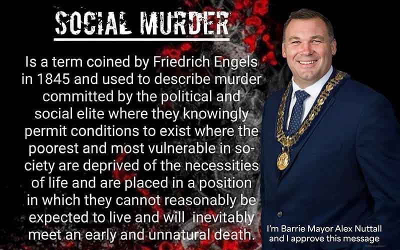 Alex Nuttall has not shown the courage to deny plotting social murder.