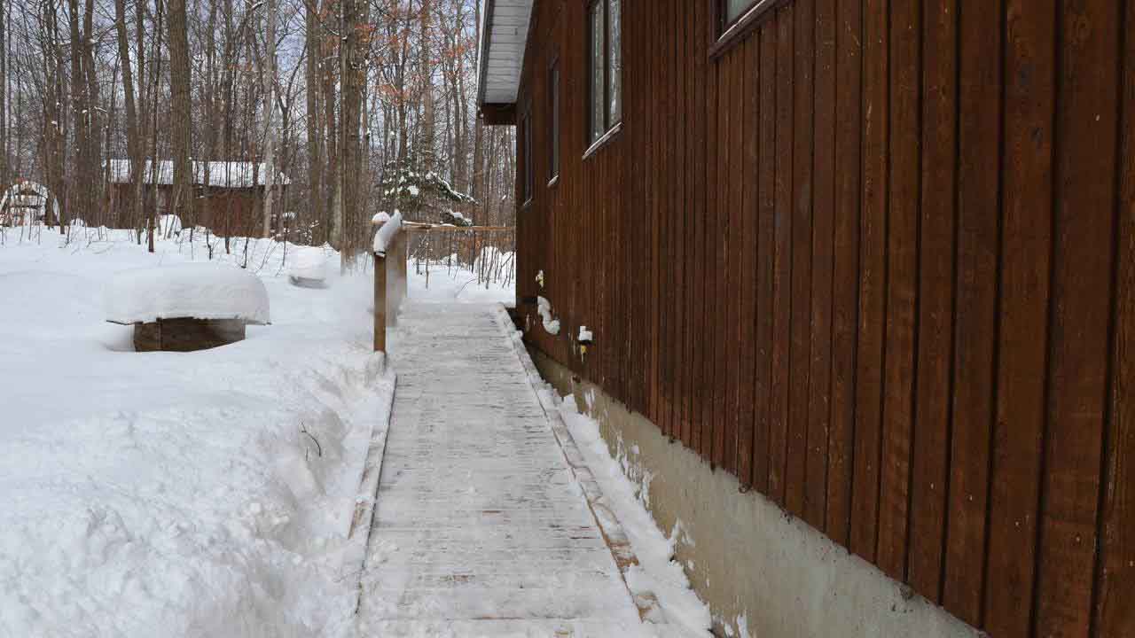 Complete with a ramp for Dawn's motorized wheelchair