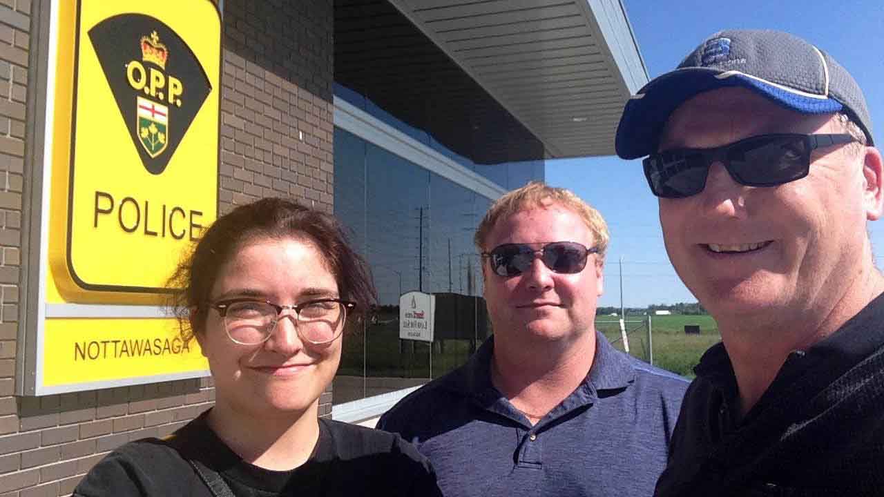Tiffany Scott, Production Assistant, Tom Chapman, Patching the Past, and Producer John Ironside after a long but fulfilling day.