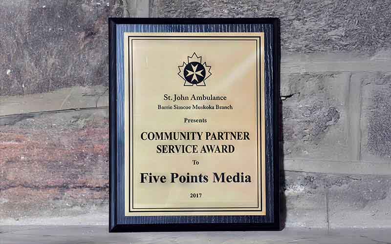 Our community award from St John Ambulance.