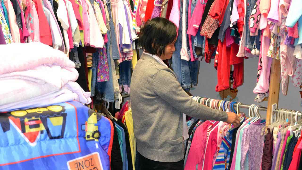 There is an extensive selection of children's clothing