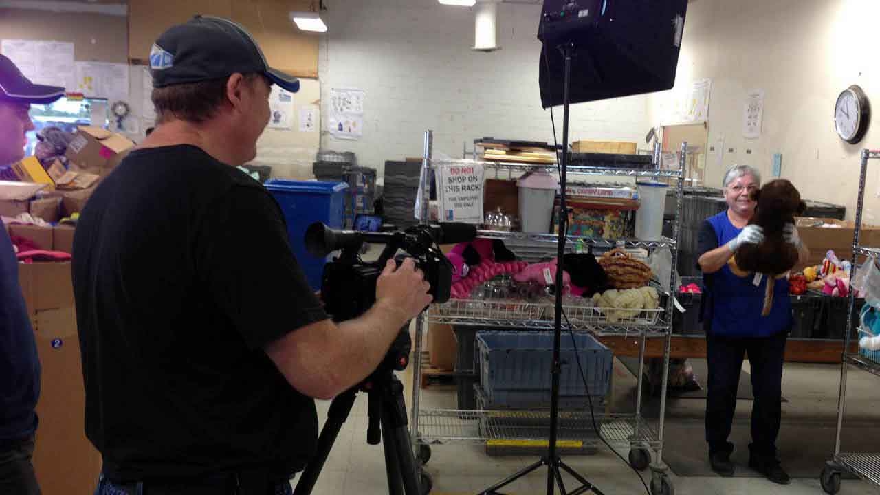 To show the process, we followed a stuffed monkey down the path from donation to sale