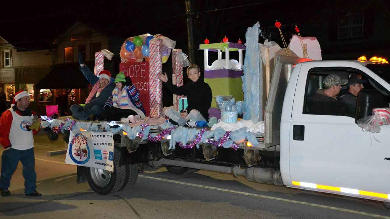 The float was only one component, as walkers gave candy to kids along the street