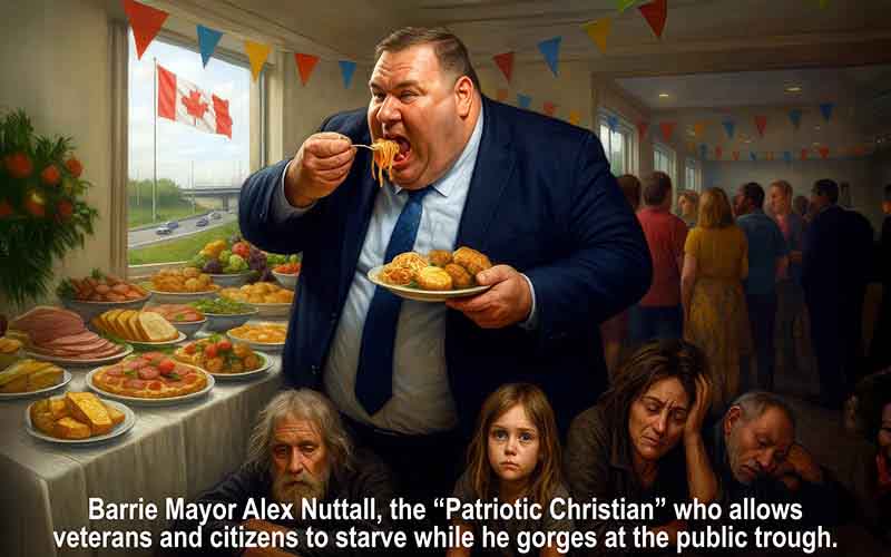 While people starve, Alex Nuttall gorges at the trough of taxpayer tarriffs.