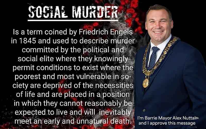 Deaths caused by oppressive social, economic, or political conditions.