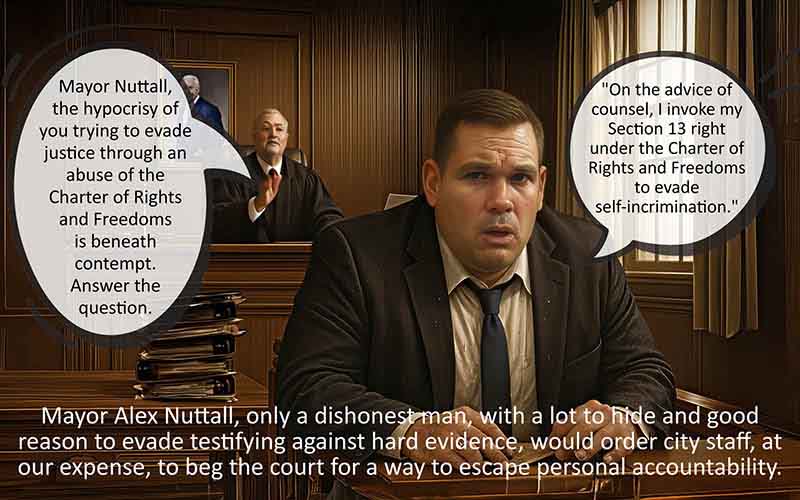 Alex Nuttall ordered obstruction of justice to evade testifying.