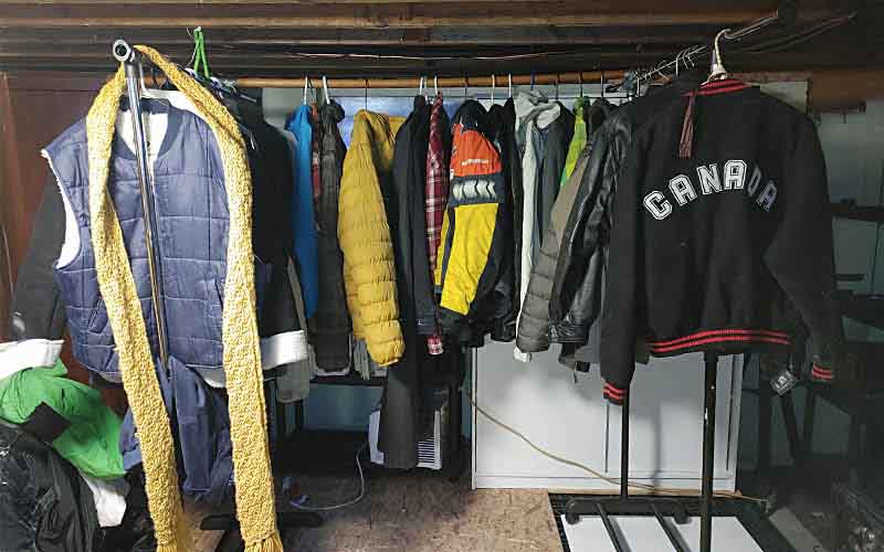 Our basement was overflowing at one point with winter coats.
