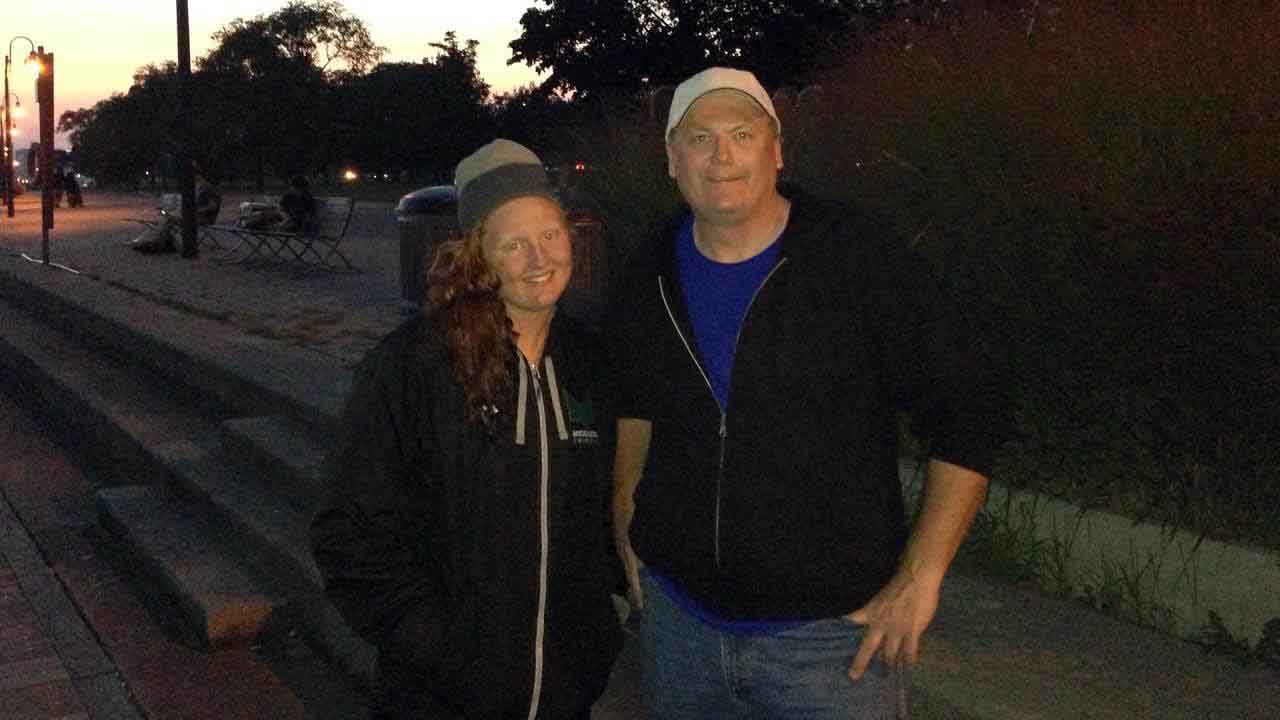 Ashleigh after the swim with our producer John