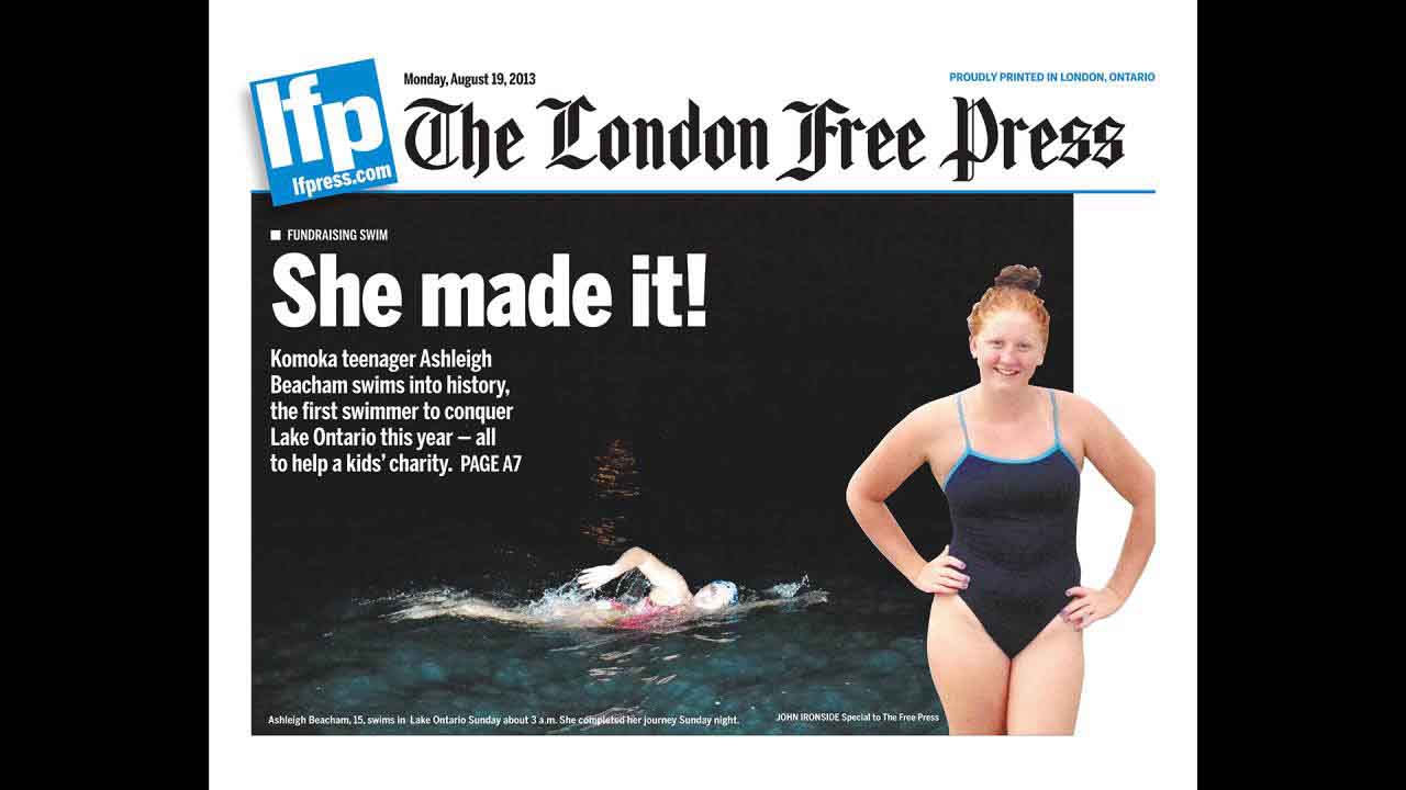 Our pictures, taken during the voyage, appeared on newspapers across the province