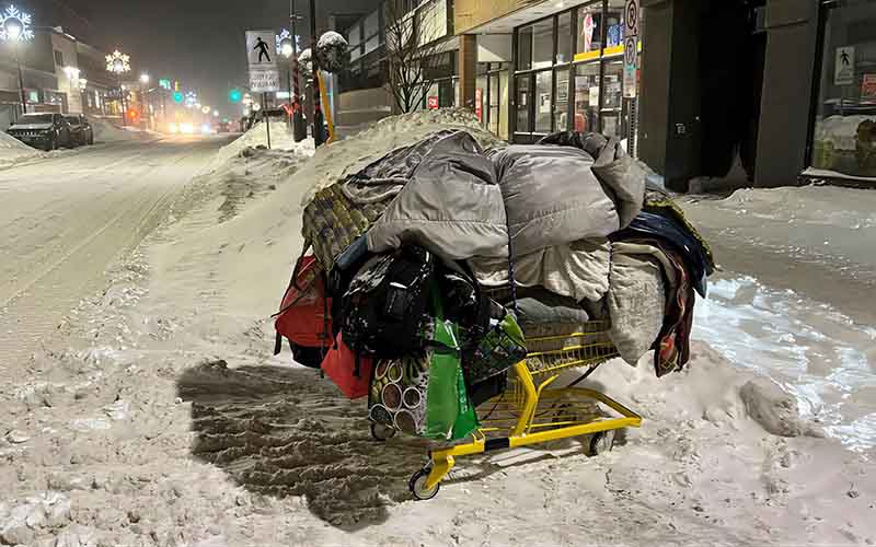 Consider hauling everything you own everywhere you go, in all weather.