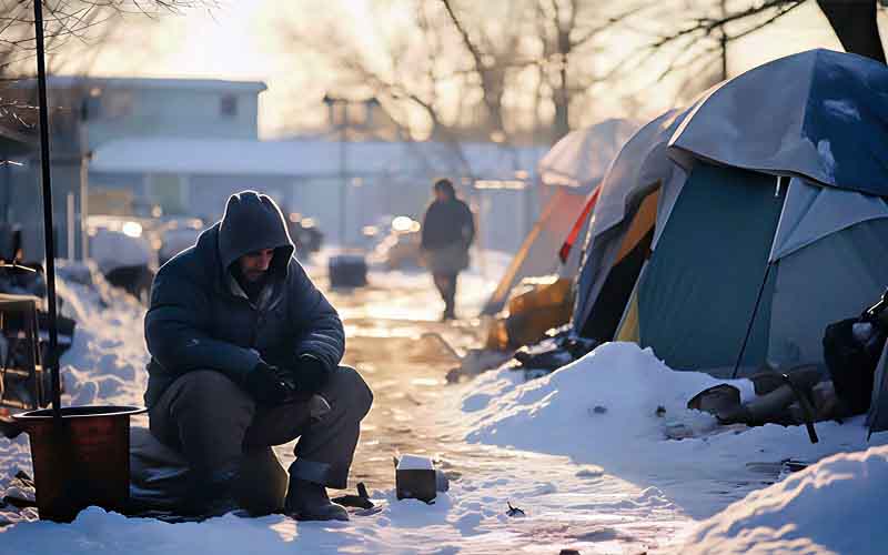Homeless veterans and first responders are shown no respect.
