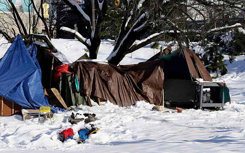 This tent will help ensure the survival of several, until police tear it down.