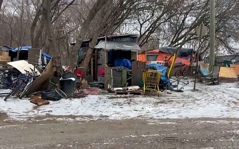 This is the rougher side of the tiny house community at Flat Rock.