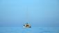 From the catamaran the crew and supporters motivated the 15-year-old to continue